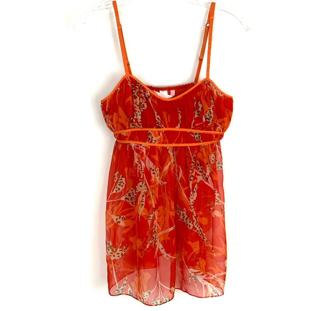 New Victoria's Secret Very Sexy Babydoll Slip Dress Chemise Orange Sz S